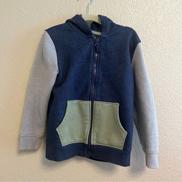 Cat & Jack Hooded Cotton Blend Sweater Kids 4T Blue EUC - Picture 1 of 4